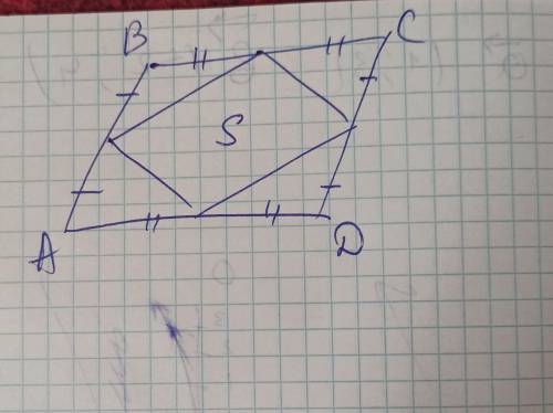 Какую часть площадь S фигуры составляет от площади параллелограмма на рисунке .