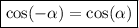 \boxed{\cos (-\alpha ) = \cos (\alpha ) }