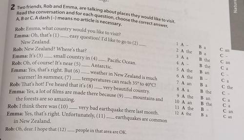 Ca ain. 2 Two friends, Rob and Emma, are talking about places they would like to visit. Read the con