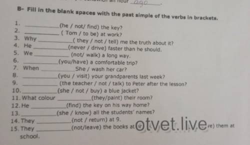 Fill in the blank spaces with the past simple of the verbs in brackets