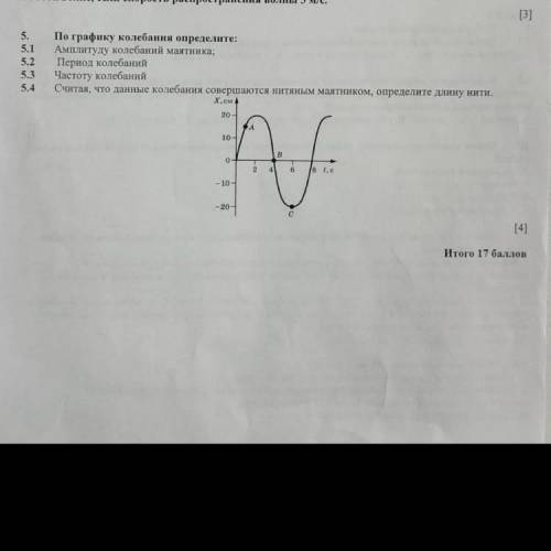 По графику колебания определите Амплитуду колебаний маятника  период колебаний  частоту колебаний  с