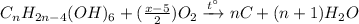 C_nH_{2n-4}(OH)_6+(\frac{x-5}{2} )O_2 \xrightarrow{t^{\circ}}nC+(n+1)H_2O