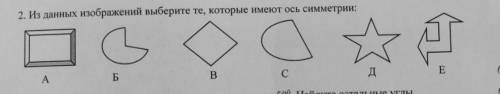 2. из данных изобретений выберите те, которые имеют ось симметрии: 2. и a c д e