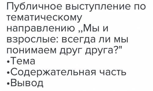 подготовить публичное выступление по критериям.