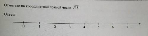 8 Отметьте на координатной прямой число под корнем35