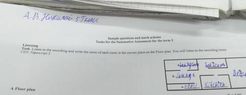 Listen to the recording and write and name of each room in the correct on the Floop plan. You will l