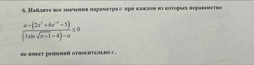 Задание с параметрами. Найдите все значения параметра a, при каждом из которых неравенство не имеет 