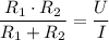 \dfrac{R_1\cdot R_2}{R_1+R_2} = \dfrac{U}{I}