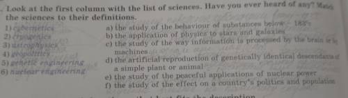 Look at the first column with the list of sciences. have you ever heard of any?