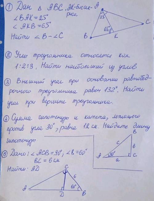 Свойства катета прямоугольника работа