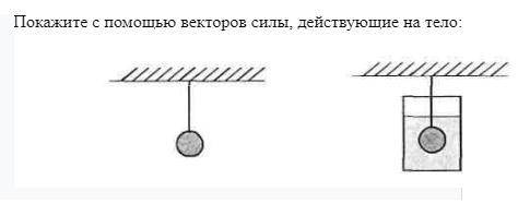 Покажите с векторов силы, действующие на тело: