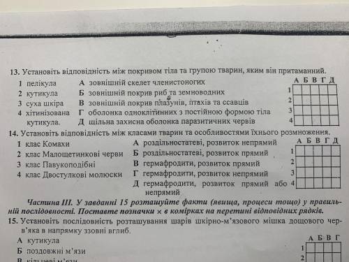 11.Павукоподібні мають а) від 2 до 12 простих очей в) фасеткові очі б)фасеткові очі та 2 пари прости