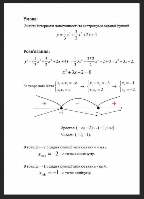 Знайти інтервали монотонності та екстрему ми заданої функції