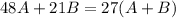 48A+21B=27(A+B)