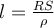 \large \boldsymbol {} l = \frac{RS}{\rho}