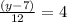 \frac{\left(y-7\right)}{12}=4