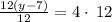 \frac{12\left(y-7\right)}{12}=4\cdot \:12