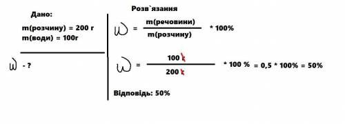 10. Розчин масою 200 г з масовою часткою цукру розбавили водою об'ємом 100 мл. Обчисліть масову част