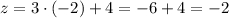 z=3\cdot(-2)+4=-6+4=-2