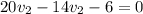 20v_{2}-14v_{2}-6=0